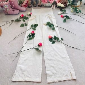 Anthropologie Linen White Pants